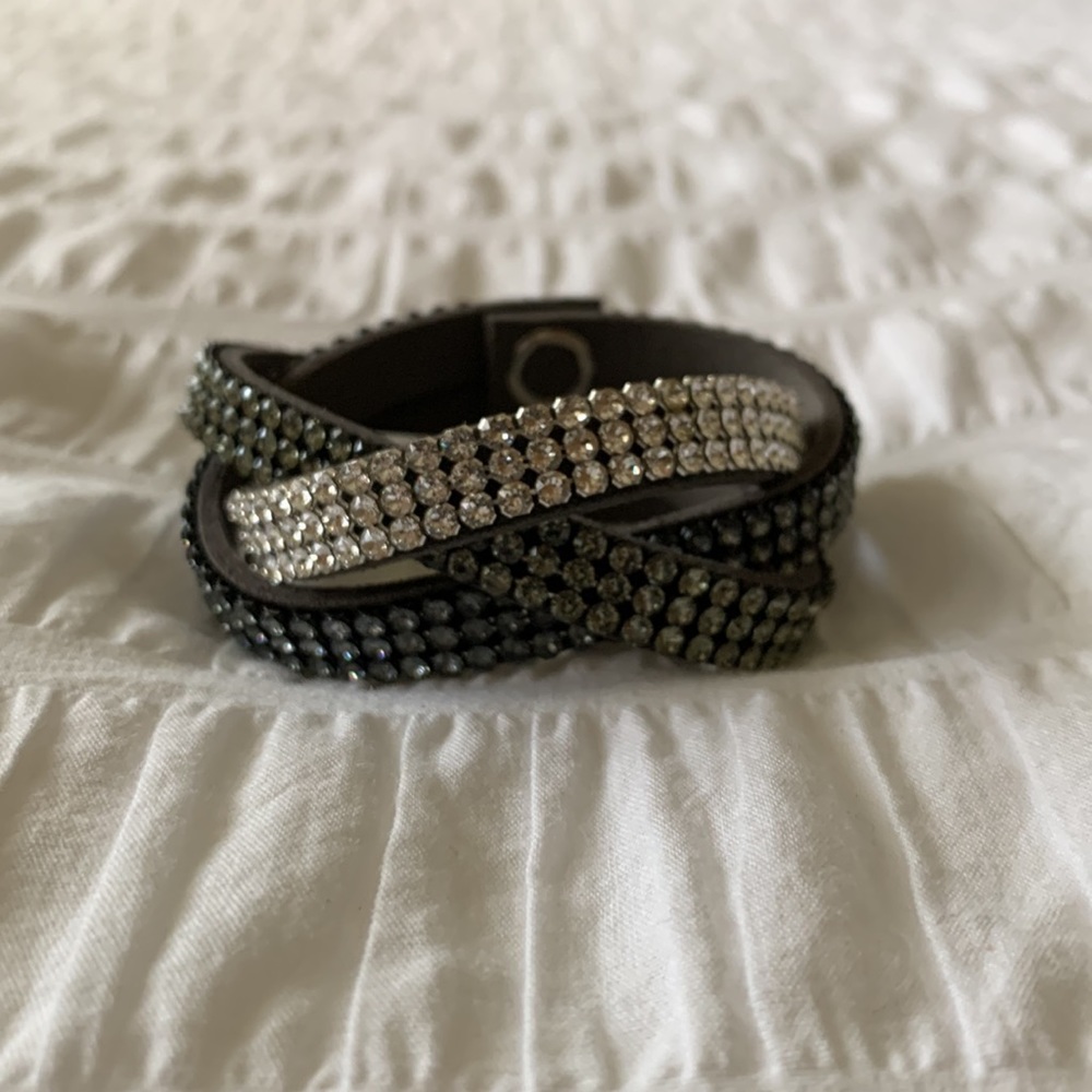 Crystal Wrap Bracelet in Black and Silver - Picture 3 of 8
